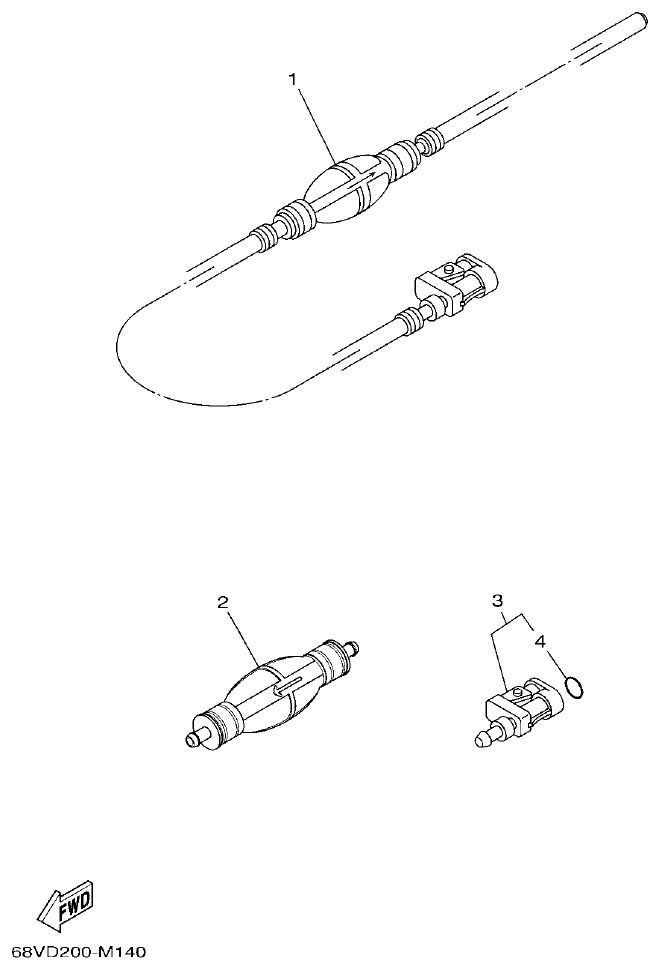 Yamaha F115A, FL115A, FL115AET FUEL 3 parts diagram